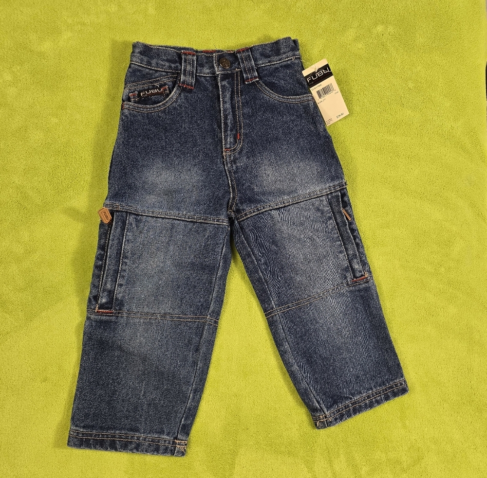 NWT - FUBU - Boys 3T  - Blue Denim Jeans with 9 pockets - Heavy DUTY Quality (1)